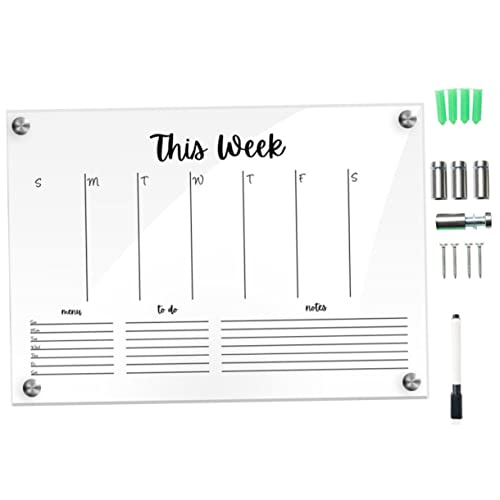 Tofficu 5 Sätze Wochenplanertafel Whiteboard-Markerstifte Karteikarten Mini-Whiteboard Tisch acrylplatte write board Merktafeln für Praktikanten Whiteboard-Schilder mit Acrylrahmen Metall von Tofficu