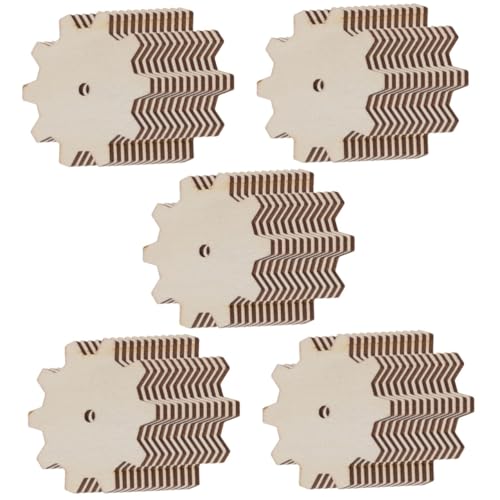 Tofficu 5 Sätze Zahnrad Hackschnitzel Diy Holzspielzeug Holzplatten Dekoration Holzspielzeug Zum Gestalten Holz-zahnräder Kreativer Holzausschnitt Zahnradverzierungen Beige 20 Stück * 5 von Tofficu