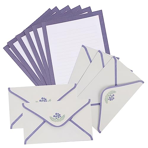 Tofficu 5 Sets Wunderschönes Briefpapier Set Mit Blumenmuster Retro Briefpapier A5 Liniertes Druckpapier Vintage Briefpapier Vintage Umschläge Retro Briefpapier Farbiger Umschlag von Tofficu