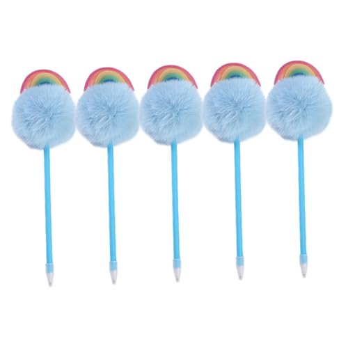 Tofficu 5 Stk Kugelschreiber Pompon-stift Lustige Stifte Für Kawaii Bürobedarf Schreiben Stifte Puffstifte Schöner Stift Cartoon-stift Neuartige Flauschige Stifte Plastik von Tofficu