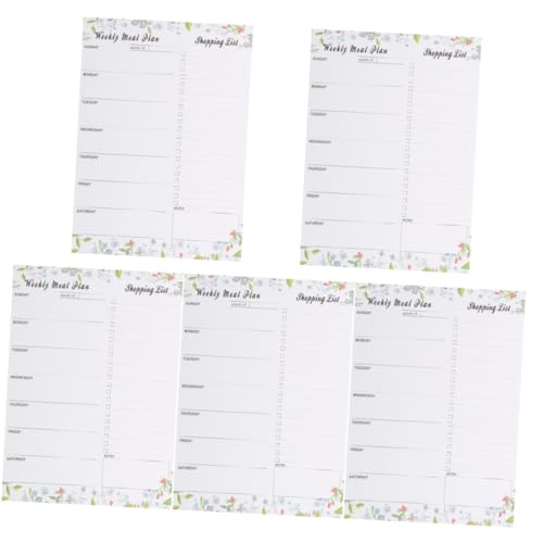 Tofficu 5 Stück 1 Speiseplan Notizblock Magnetisches Whiteboard Für Den Kühlschrank Planke Kühlschrankkalender Magnete Liste Weiße Tafel Kühlschrank Mit Magnetischem Stifthalter Papier von Tofficu