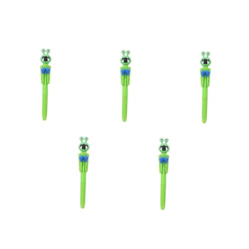 Tofficu 5 Stück Frosch Boxstift Kugelschreiber Boxstift Frosch Glattes Schreiben Gadget Frosch Schreibgerät Glatter Schreibstift Lustige Stifte Lustiger Cartoon Stift Lustiges von Tofficu