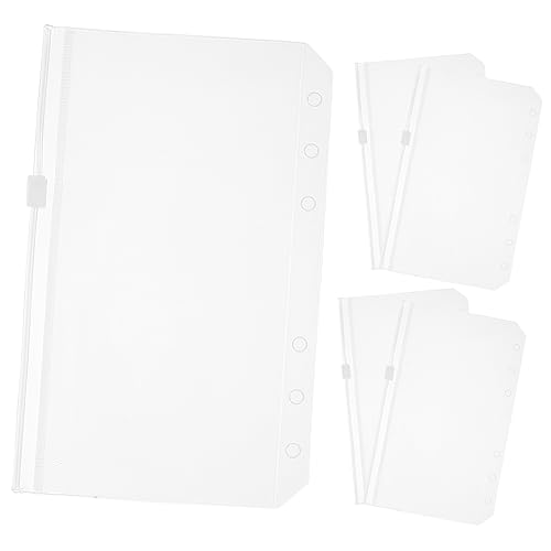 Tofficu A6 Transparente Reißverschluss Ordner Taschen 6 Loch PVC Aufbewahrungsbeutel Für Notizbuch Wiederverwendbare Binder Taschen Für Lose Blätter Und Dokumente von Tofficu