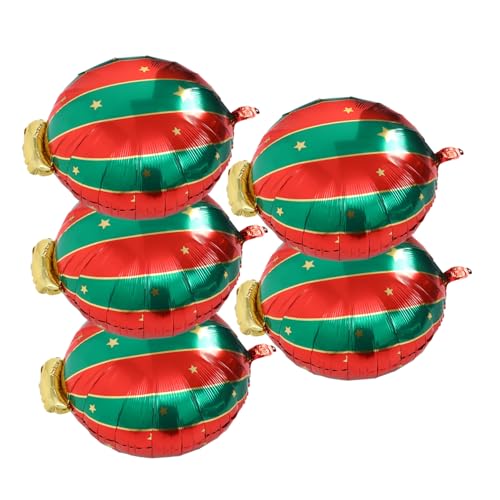 Tofficu 5 Stück Weihnachtsballons Partyzubehör Entzückender Weihnachtsballon Folienballon Ornament Aufblasbarer Folienballon Party Layout Ballon Party Ballon Dekore Aluminiumfolie von Tofficu