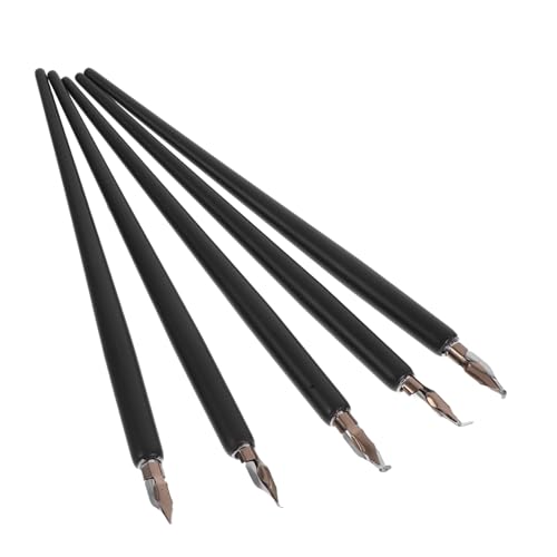 Tofficu 5-Teiliges Set Stift Dip-Pen-Spitze Dip-Pen Retro-Dip-Pen Füllfederhalter zum Zeichnen Kalligraphie-Füllfederhalter Füller Kalligraphie-Sets für Anfänger Holz Black von Tofficu