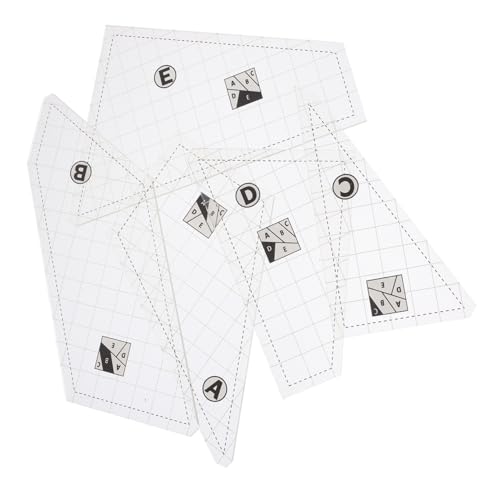 Tofficu 5-teiliges Set Patchwork-werkzeuge Nählineal Unregelmäßiges Näh-patchwork-lineal Quilter-styling-tool Dreieckiges Quiltlineal Nähvorlagen Diy Patchwork-lineal Transparent Acryl von Tofficu