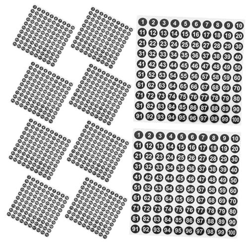 Tofficu 50 Blatt Aufkleber mit runden Zahlen Etiketten Garagenaufkleber nummern aufkleber zahlen sticker selbstklebende Nummernschilder Nummernschild Aufkleber Kupferplattenaufkleber Black von Tofficu