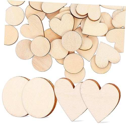 Tofficu 50 Stück DIY Ausschnitt Dekor Leere Zeichenetiketten Dekorative Ausschnitte DIY Malmaterialien Holz DIY Kunsthandwerk Holzspäne DIY Malerei DIY Handwerk von Tofficu