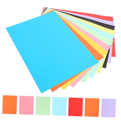 Tofficu 50 Stück Farbiger Karton dicke Plakatwand pastellfarbenes Papier Karton zum Basteln farbiges Papier zum Drucken Pastelldruckerpapier Farbkarton Kartenpapier 200g Papier von Tofficu