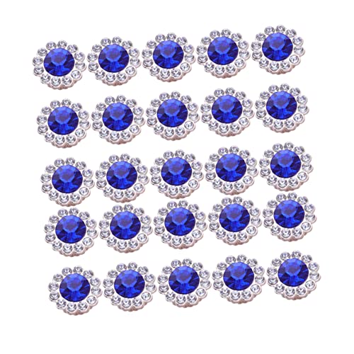 Tofficu 50 Stück Haarbandverzierung abc wickeltasche säckchen Glitzersteine transparente Strasssteine Knopf mit Strassperle hochzeitsdeko Verzierung aufkleben Verzierung in Blütenform Blue von Tofficu