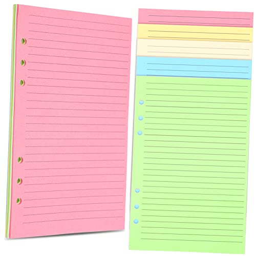 Tofficu 50 Stück Hand buch Farbe Leben Mini-Nachfüllungen Budget Planer-Nachfüllpackung mit 6 Löchern Notiz Netz letter paper buntpapier nootbook a5 füllpapier Zeitschriftenminen gefüttert von Tofficu