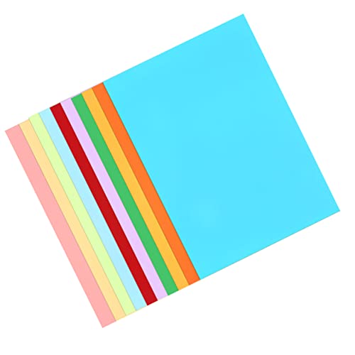 Tofficu 50 Stück Studentisches Malpapier farbiges Papier falten A4-Karton Kartonpapier Bastelpapier Kunstmalpapier farbiges Druckerpapier Zeichenpapier für Kinder bunter Karton von Tofficu