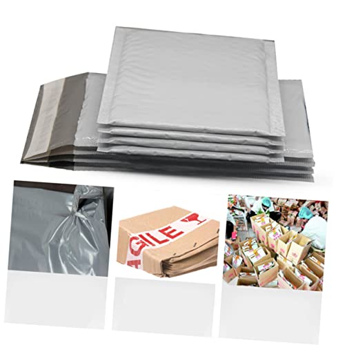 Tofficu 50 Stück Versandtasche mit Siegelkleber Mailer mit Selbstverschluss Gepolsterte Post Poly Bubble Mailer Post- plastikbeutel plastiktasche Posttasche Versandtasche aus Poly Grey von Tofficu