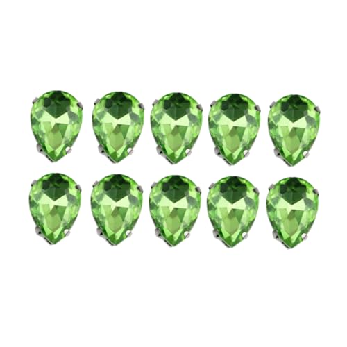 Tofficu 50 Stück Wassertropfen Strass Strasssteine ​​nähen Tropfen Sie Strasssteine schmucksteine the gems glitzersteinchen the craft Träne für Kleidungsstück Strasssteine ​​aus Glas Green von Tofficu