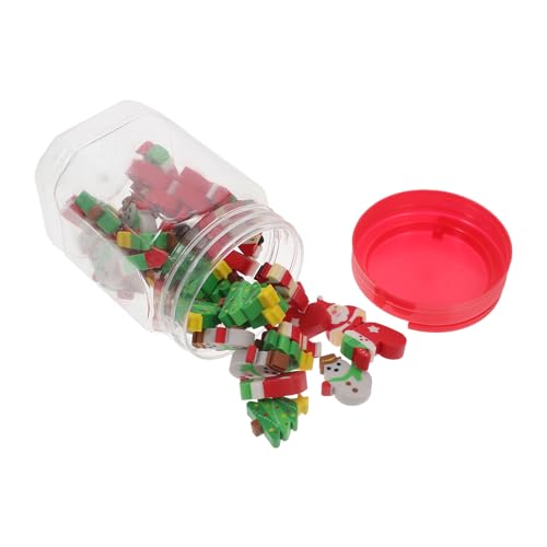 Tofficu 50 Stück Weihnachtsradiergummi geschenkideen für weihnachtsartikel Weihnachtsaufkleber Weihnachtsfensteraufkleber Klasse Radiergummi Weihnachts-Radiergummis von Tofficu