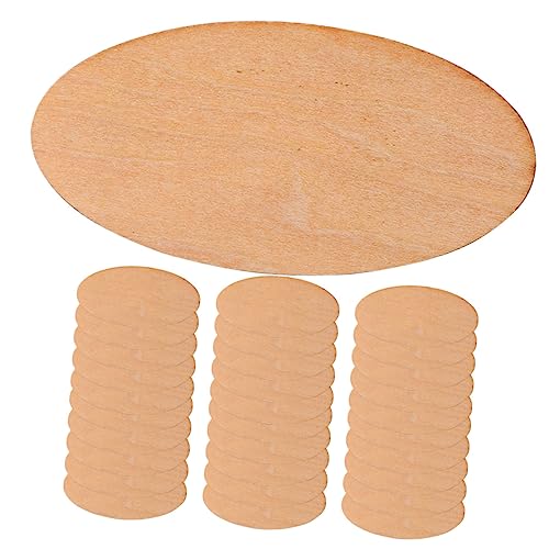 Tofficu 50 Stück ovale Holzspäne Kreis Kreisetiketten DIY liefert leerer ovaler Ausschnitt leere Etiketten woodcarver Holzornamente ovale Holzscheibe ovale unfertige Holzscheiben von Tofficu