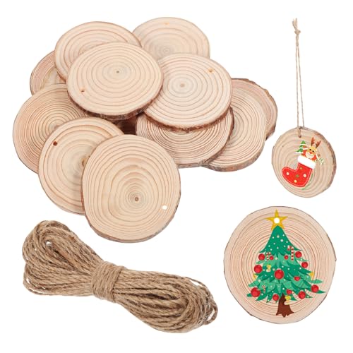 Tofficu 50 Stück runde Holzspäne Holzscheite für die Feuerstelle getrocknete Baumstämme Protokolle rustikale rolf zuckowski weihnachten Tafelaufsätze aus Holz für Tische hölzerne Ornamente von Tofficu