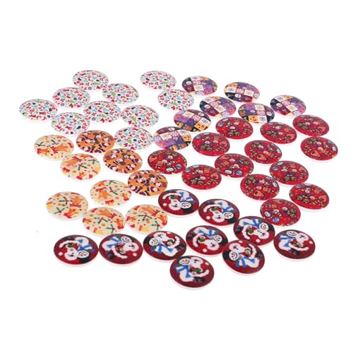 Tofficu 50 Stücke Kleidung Nähtasten Adorable Xmas Design Buttons Bunte Knöpfe von Tofficu