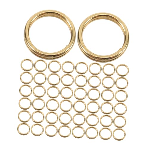 Tofficu 50-teiliges Set Schmuckzubehör Spaltringe Für Die Schmuckherstellung Geteilte Schlüsselanhänger Für Schlüsselanhänger Ringverbinder Für Diy-anhänger Runde Biegeringe Golden Metall von Tofficu