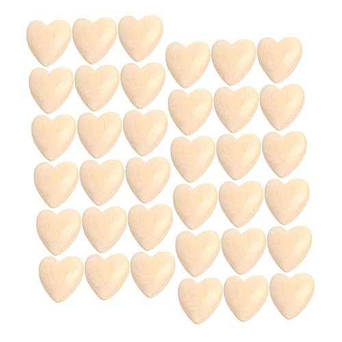 Tofficu 50pcs Unvollendete Handwerk Herzperlen Holzperle Valentinstag Girlande Machen DIY Perlen Machen von Tofficu