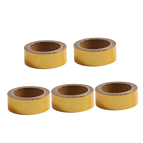 Tofficu 5St Abdeckband Label Sticker Packing Tape Home Decoration Tape Diary Tape paketband Shop Tape Washi-Tape basteln DIY Klebeband Dekoration mit Papierband Klebeband Aufkleber Golden von Tofficu