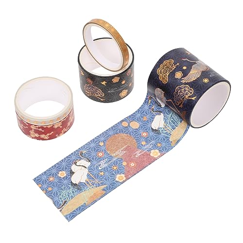 Tofficu 5St Klebeband Scrapbooking mit Abdeckband dekoratives Abdeckband Geschenkband the washi tape bastelzeug dekoratives Washi-Tape farbige Bastel-Dekorationsbänder Japanisches Papier von Tofficu