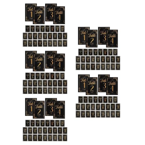 Tofficu 5sets Hochzeitstischetiketten Tischnummern Für Hochzeit Sitzkarten Für Hochzeit Tischnummernkarten Tischnummernschild Tischkarten Zur Hochzeit Sitzplatzkarten Papier Black 31pcs*5 von Tofficu