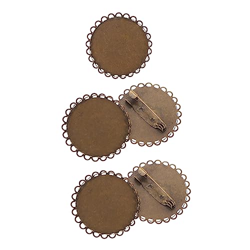 Tofficu 5st Brosche Tablett Vintage-tablett Brosche Cabochons Basis Retro-broschenbasis Diy Brosche Unten Vintage-accessoires Brosche Basis Pad Schmuckzubehör Selber Machen Metall Coffee von Tofficu