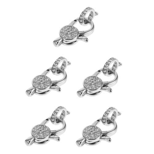 Tofficu 5st Ringe Diy Karabinerverschluss Halskettenschnallen Selber Machen Schmuckherstellungsset Schmuck-diy-zubehör Schmuck-ergebnisset Schmuckmaterialien Silver Strasssteine von Tofficu