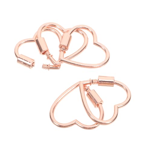 Tofficu 5st Schmuckzubehör Armbinde Armbandclips Und Verschlüsse Herz Schlüsselanhänger Magnetische Schmuckverschlüsse Zubehör Zur Herstellung Von Halsketten Zinklegierung Rose Gold von Tofficu