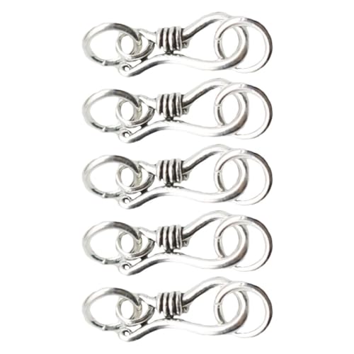 Tofficu 5st Silber Hummer Schnalle s Schnalle Haken Silberner Knebelverschluss Vintage-schmuckverbinder Schmuckzubehör Verschluss Schmuck s S-ring-knebelverschluss Silver 925 Silber von Tofficu