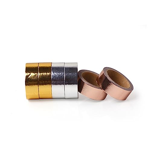 Tofficu 6 Rollen Dekoration mit Papierband scheckheft the washi tape geschenkverpackung geschenkband Geschenkideen Planer-Aufkleberband glitzernde aufkleber Vergoldungsband Abdeckband von Tofficu