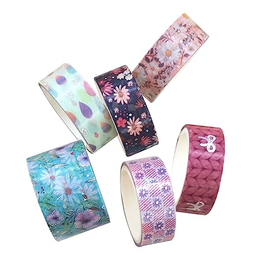 Tofficu 6 Rollen Gänseblümchen Washi Tape Washi-klebeband Mit Blumen Washi-papier Bastelband Blumenumschlagaufkleber Aufkleber-etiketten Stempelzubehör Für Scrapbooking Japanisches Papier von Tofficu