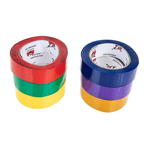 Tofficu 6 Rollen farbiges Band selbstklebendes Washi-Tape selbstklebende Abdeckbänder DIY kinder bastelset basteln für kinder Basteln mit Klebebändern für Kinder Malerbänder bopp Colorful von Tofficu