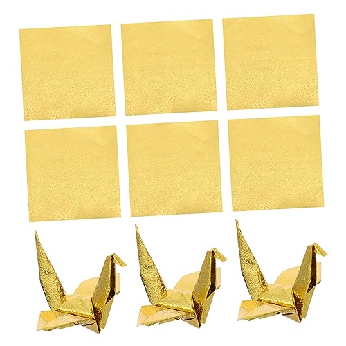 Tofficu 6 Sätze Origami-diy Goldenes Bastelpapier Faltbares Papier Origami-papier Gold Karton Origami Papier Kreativpapier Bastelpapier Selber Machen Quadratisches Faltpapier 100 Stück * 6 von Tofficu