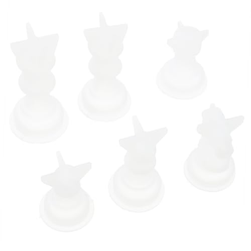 Tofficu 6 Stück Schach form Fondantformen Duftkerzenform selber machen Bonbonformen Tonformen silikon formen silikonform schachbrett Ornamentform Desktop-Ornament-Gießform Kieselgel Weiß von Tofficu