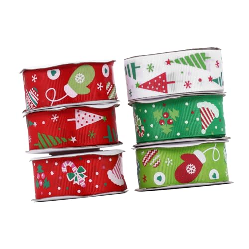 Tofficu Weihnachtsgeschenkband Mit Verschiedenen Motiven Dekorative Verpackungsbänder Für DIY Projekte Und Weihnachtsdekoration 10 Yards Pro Rolle von Tofficu