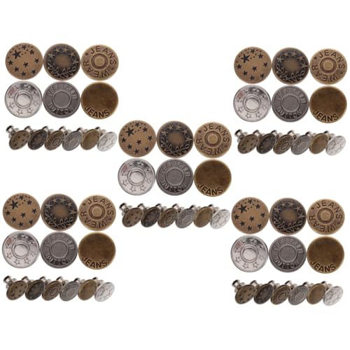 Tofficu 60 Stk Jeansknöpfe Verstellbare Knöpfe buttons for jeans jeansknopf hosenclip Taillenverstellknopf Vintage-Jeans werkzeug druckknöpfe Hüftversorgung Jeans verstellbare Schnalle Abs von Tofficu