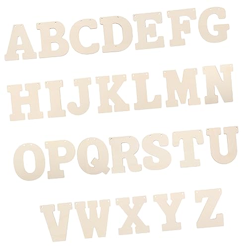 Tofficu 66st Holzspäne in Buchstabenform Alphabet-puzzle Große Buchstaben Kreis-puzzle Buchstabendekor Brief Ausschnitt Aus Leeren Buchstaben Fotopuzzle Leere Rätsel Zum Zeichnen von Tofficu