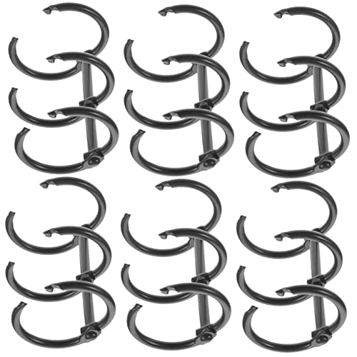 Tofficu 6St Loseblattmappe schreibwaren schreibutensilien tackerklammer Ringbücher paper clip Schrottbuch Büroklammern Ringe für Sammelalben segmentierter Ringbinder aus Legierung Black von Tofficu