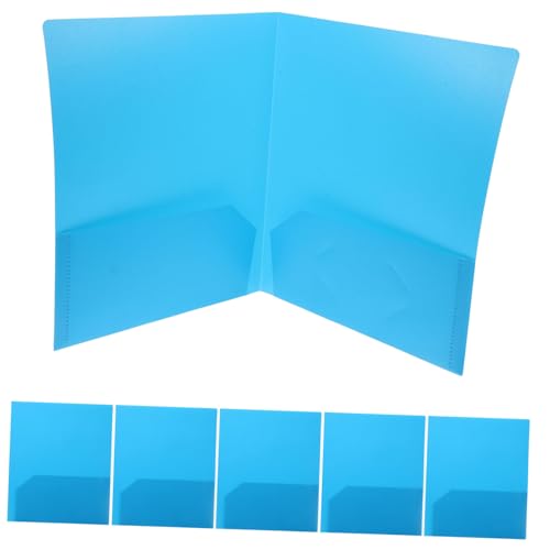 Tofficu 6St Taschenordner dokumentenmappe bürobedarf Robuste Aktenordner Mehrzweck Aktenordner Projektordner Präsentationsmappen Robuste Plastikmappen mit Taschen College-Schulbedarf Blue von Tofficu