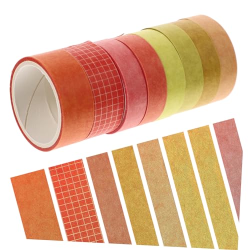 Tofficu 8 Rollen Einfarbiges Washi Tape Sammelalbum Aufkleber Tagebuch Abziehbilder Washi Tape für Planer Waschi the washi tape multifunktionales klebeband Klebebänder Urlaubsbänder Yellow von Tofficu