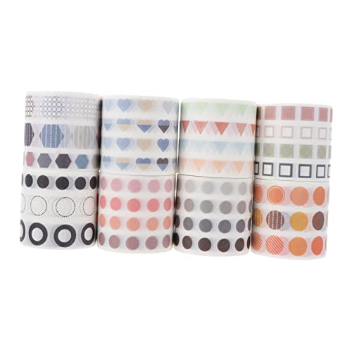 Tofficu 8 Rollen Washi-Tape scrapbook scheckheft Dekorative Klebebänder Aufbringen scrapbbok etikett klebeband klebriges Papierband Punktband papierklebeband selber machen Etikettenband von Tofficu