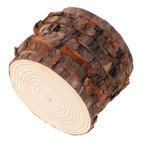 Tofficu 8 Stück Holz Bastelzubehör Kiefernholz Holzscheiben Zum Bemalen Von Holzscheiben Für DIY Runde Holzscheiben von Tofficu