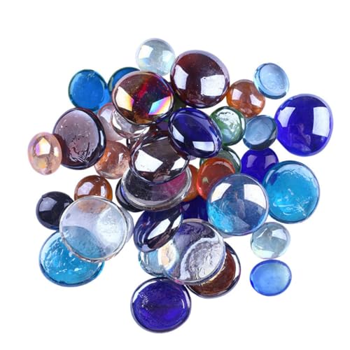 Tofficu 80st Gefälschte Steindekoration Runde Vase Tablett Dekor Flache Perlen Perlensets Achat-cabochons Edelstein-cabochons Perlen Für Kinder Fishbowl-perlen Farbperlen Lose Edelsteine von Tofficu