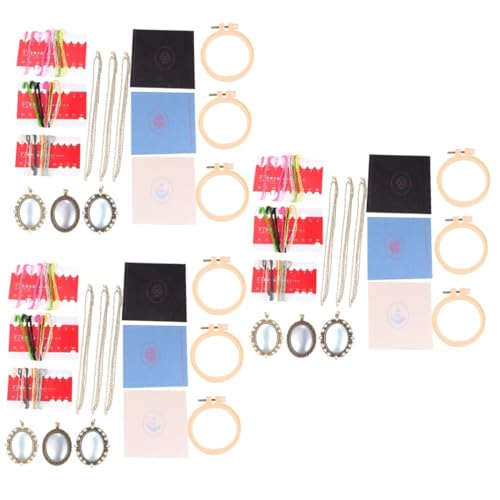 Tofficu 9 Packungen Stickgarn Halskette Handarbeitswerkzeug Stickschlaufe Stickset Anfänger Stickset Für Kette Mit Anhänger Webstuhl Set Halsketten Halsketten Stickset von Tofficu