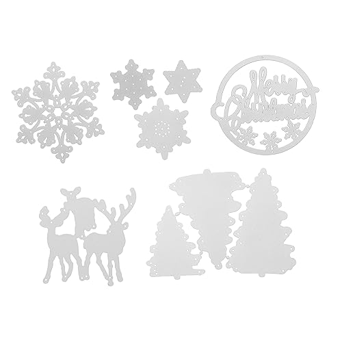 Tofficu 9 Stück Weihnachtssterben gestanzt Stempel und Matrizen Quaste Volk pauspapier für Schnittmuster Albumdekoration Schneidformen Stanzformen für Papierhandwerk Bastelvorlage 0 Silver von Tofficu