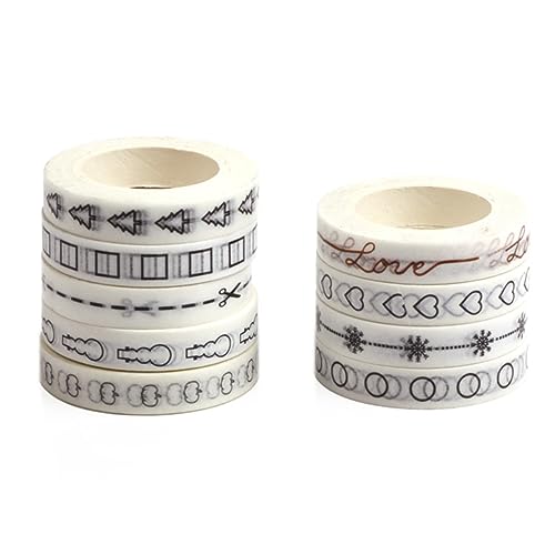 Tofficu 9St Washi-Klebeband Planer Washi Tape Bastelband buntes Abdeckband Toilettenband dekoratives Papierband the washi tape weißes klebeband Bookmark tape white tape DIY Washi Tape von Tofficu