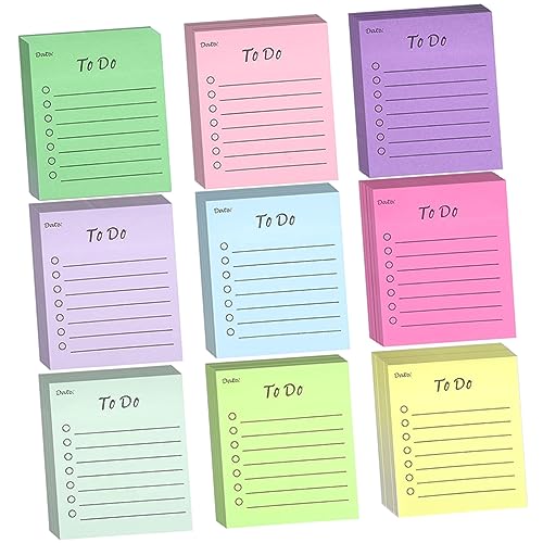 Tofficu 9st Zierende Farb-haft Notizen Pastelle Klebriger Notizblock Home-office-accessoires Pads Beachten Sie Die Tablette Textmarker Unterlage Klebestreifen Zubehör Papier Colorful von Tofficu