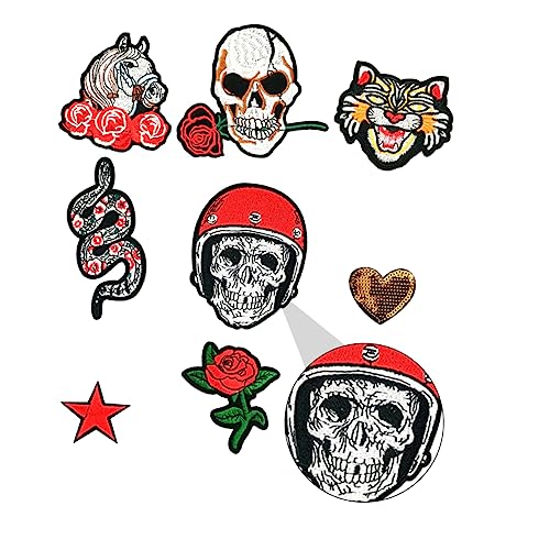 Tofficu 9st -patch Gestickte Halloween-patches Aufnäher Auf Der Weste Hexenaufkleber Cartoon-aufkleber Aufkleber Für Kleidungsaufnäher Punk-aufkleber Stoff-polyester-vliesstoff von Tofficu